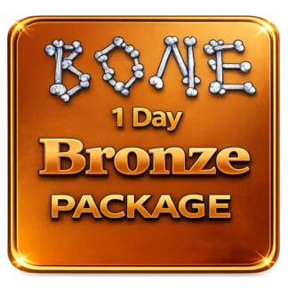 <span style="font-size:18px; font-weight:700; letter-spacing:.4px;"> BONE Treasure Week </span><br> <span style="font-size:28px; font-weight:900; letter-spacing:.6px;"> 🥉 1-Day <span style="color:#b87333;">Bronze</span> Package </span>