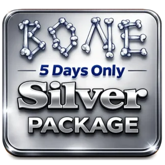 <span style="font-size:18px; font-weight:700; letter-spacing:.4px;"> BONE Treasure Week </span><br> <span style="font-size:28px; font-weight:900; letter-spacing:.6px;"> 🥈 5-Day <span style="color:#9aa0a6;">Silver</span> Package </span>
